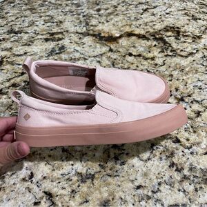 Sperry Pink Canvas Slip ons, Size 5.5
